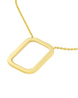 14k yellow gold rectangle necklace