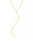 14K solid gold bar lariat necklace for women