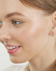 diamond huggie earrings