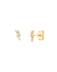 diamond lightning bolt stud earrings