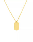 gold dog tag pendant necklace