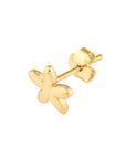 small 14K yellow gold stud earrings side view