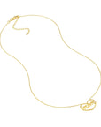 14k solid gold open heart necklace