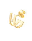 14k gold diamond huggie earrings