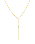Minimalist 14K real gold necklace with bar station design