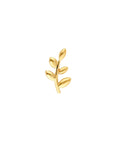 14K solid gold small leaf stud earrings