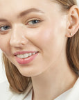 gold padlock stud earrings