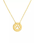 Real 14k gold pet lover necklace with adjustable chain and spring ring clasp