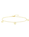 Real gold celestial ankle bracelet for women