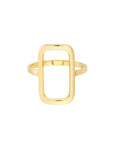 Minimalist Open Rectangle Solid Gold Ring Jewelry