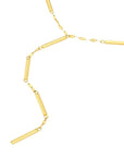 14k gold bar lariat necklace