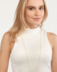 14k gold bead station necklace