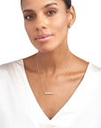 14K solid gold puff Mama necklace on cable chain