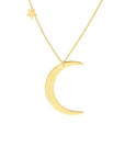 Minimalist gold moon and star necklace for women, perfect celestial gift jewelry