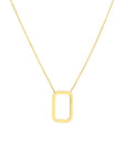 14k solid gold rectangle necklace