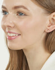 gold padlock stud earrings