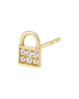gold lock earrings