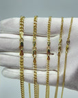14K Real Gold Cuban Curb Link Chain Necklace