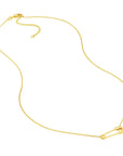 gold safety pin pendant necklace with lobster clasp