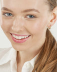 gold ribbed hoop earrings