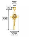 Solid 14K Gold Saint Benedict Crucifix Pendant
