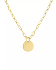 14k solid gold disc necklace