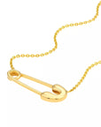 solid gold safety pin pendant