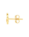 Elegant leaf branch earrings real solid gold for her