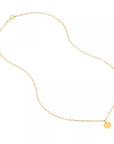 14K Solid gold disc necklace with spring ring clasp