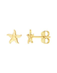 gold starfish stud earrings