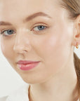 gold textured hoop earrings