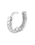 white gold huggie earrings
