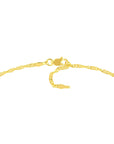 Elegant 14K Solid Gold 1.7mm Twisted Chain Anklet with Lobster clasp