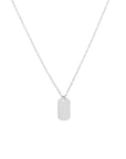 white gold dog tag necklace