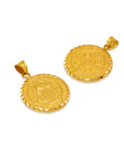 Saint Benedict Medal Real 14K Solid Gold San Benito Medallion Pendant