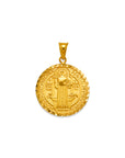 Saint Benedict Medal Real 14K Solid Gold San Benito Medallion Pendant