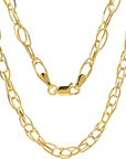 10K-14K Yellow Real Gold Olympia Twisted Link Chain Necklace