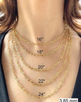 10K-14K Yellow Real Gold Olympia Twisted Link Chain Necklace