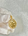 Saint Benedict Medal Real 14K Solid Gold San Benito Medallion Pendant