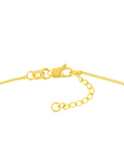 14K Yellow Real Gold Cross and Virgin Mary Ankle Bracelet