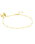 14K Yellow Real Gold Cross and Virgin Mary Ankle Bracelet