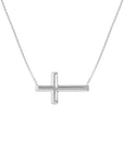 14k gold sideways cross necklace