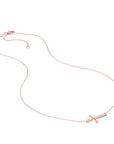 sideways cross necklace gold