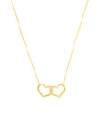 diamond double heart pendant