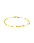 Real 14K Solid Gold Paperclip Link Chain Bracelet