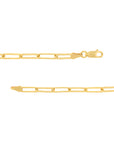 Real 14K Solid Gold Paperclip Link Chain Bracelet