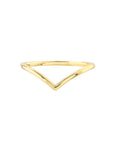 Solid 14K Real Gold Chevron Ring