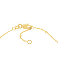 Solid 14K Real Gold CZ Bezel Set Station Dangle Anklet