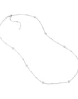 14k white gold diamond station necklace