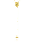 Real 14K Solid Gold Rosary Beads Necklace for sale